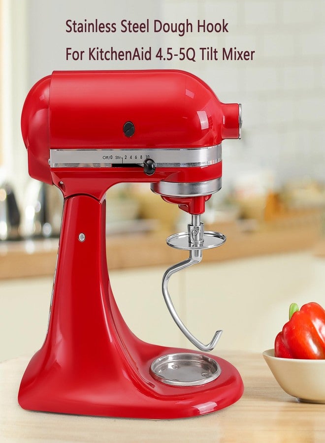 KINGEAGLE Stainless Steel Dough Hook for KitchenAid 4.5-5 Quart Tilt-Head Stand Mixers, Dishwasher Safe Metal Kneading Bread Hook Attachment for Kitchen Aid - Image 3